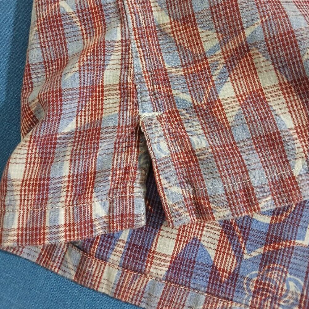 R&G Men’s Plaid Shirt L 100% Cotton Short Sleeve - Picture 9 of 11